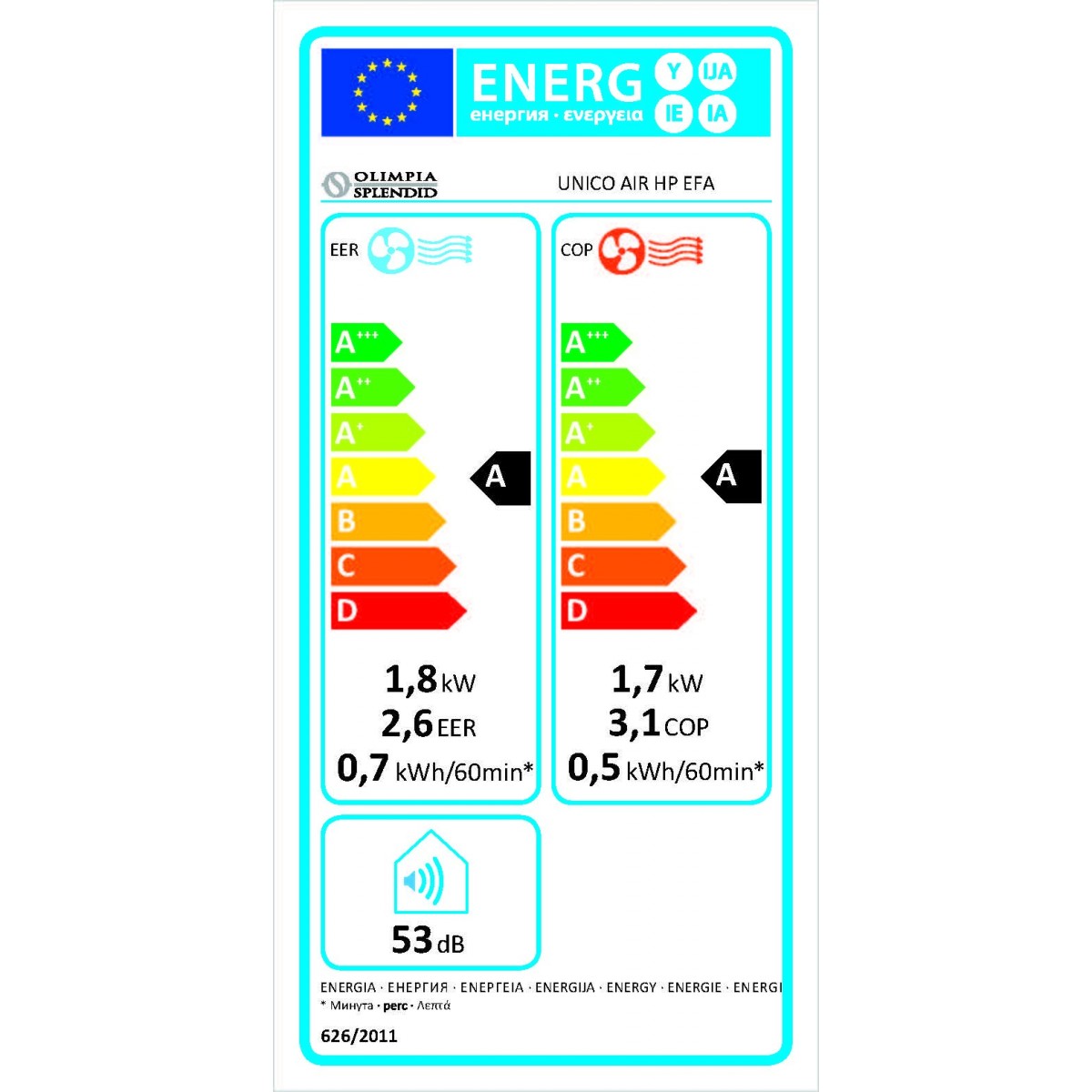 Klimatizácia Olimpia Splendid Unico AIR HP EFA