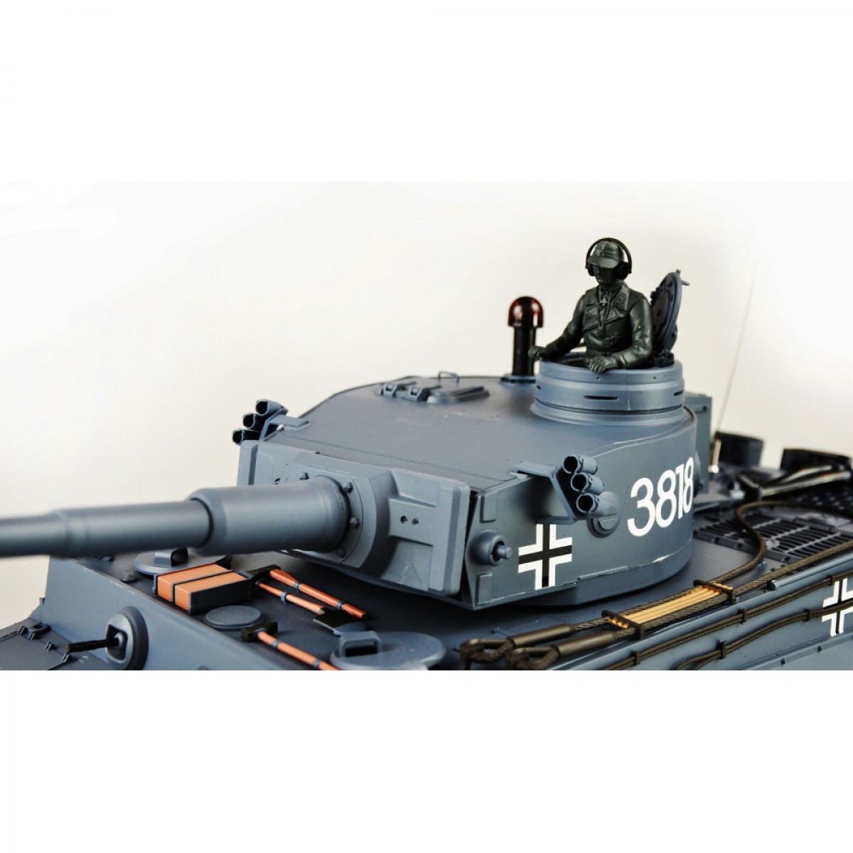 RC tank AMEWI TIGER IR+BB (1:16) - sivý
