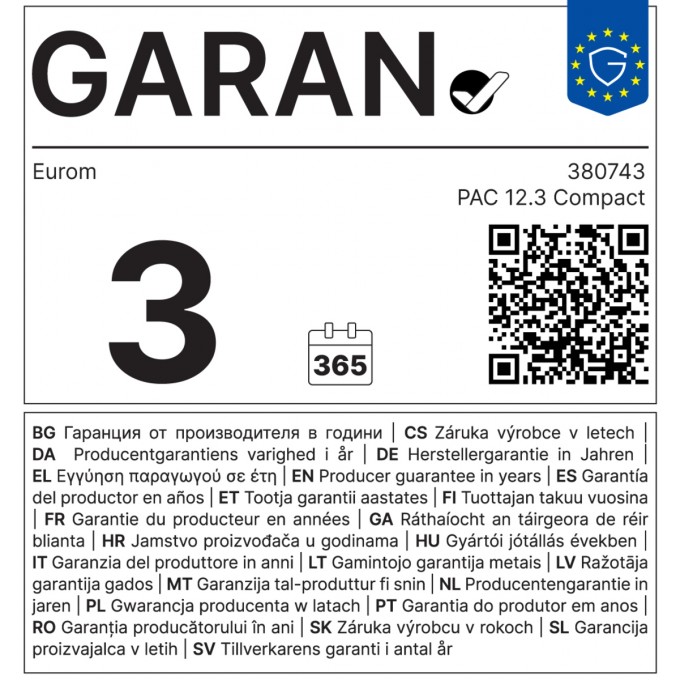 Mobilná klimatizácia EUROM PAC 12.3 Compact Mobilná klimatizácia EUROM PAC 12.3 Compact