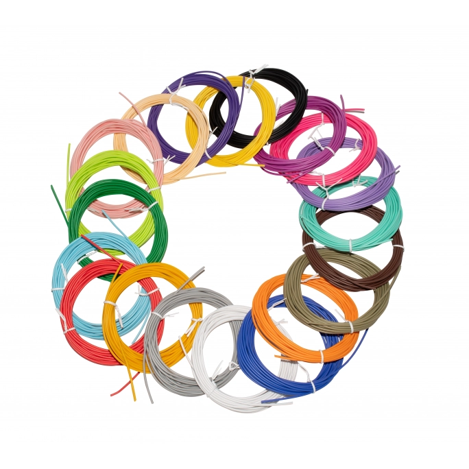 Náhradné filamenty AERIUM pre 3D perá 1,75 mm PCL 5 metrov × 20 farieb