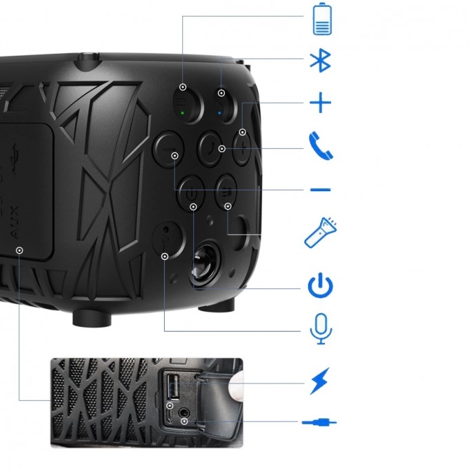Prenosný bluetooth reproduktor s powerbankou AERIUM S5000 Solar Outdoor